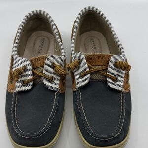 Sperry Kids Navy and Tan Moccasins